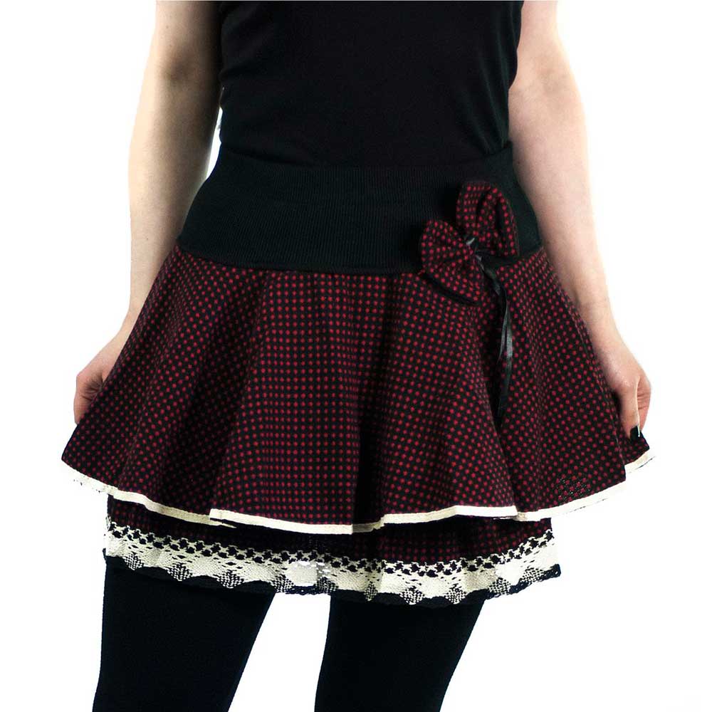 Poizen Industries - AYA BOW MINI Courte Jupe - Noir/Rouge